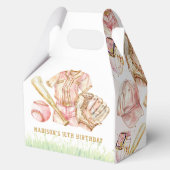 Honkbal Gepersonaliseerd Meisje Verjaardag Bedankdoosjes (Voorkant)