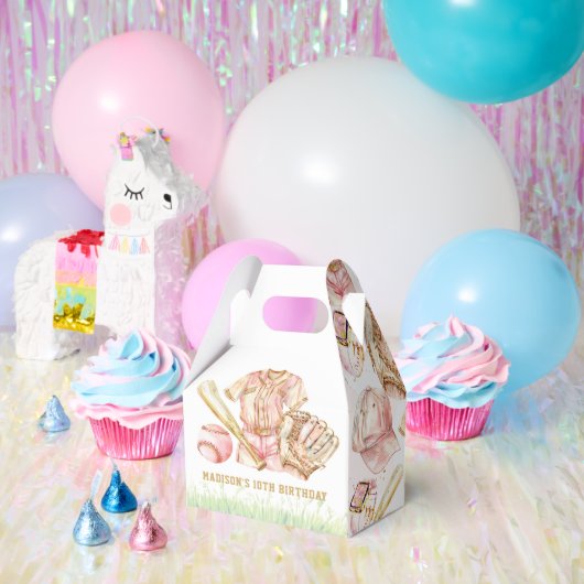 Honkbal Gepersonaliseerd Meisje Verjaardag Bedankdoosjes (Feest)