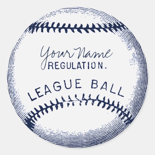  honkbal, gepersonaliseerde bal ronde sticker (Voorkant)