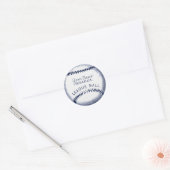  honkbal, gepersonaliseerde bal ronde sticker (Envelop)