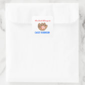 Honkbal gepersonaliseerde boekenplaten voor kinder vierkante sticker (Tas)