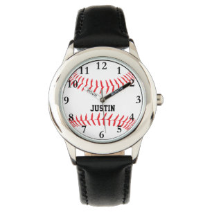 Honkbal Gepersonaliseerde Naam Jongens Horloge