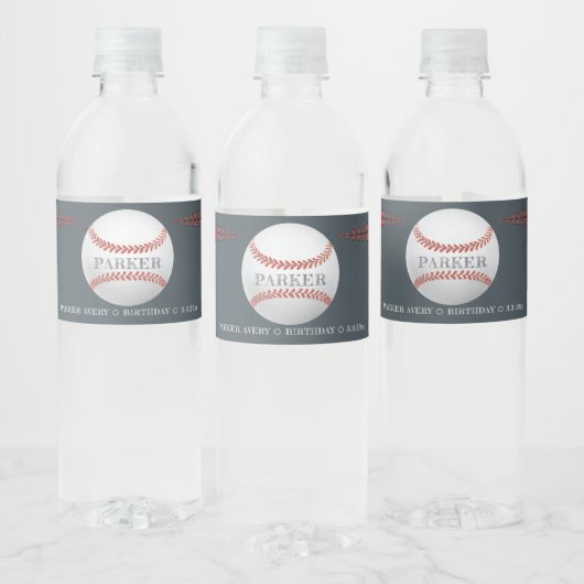 Honkbal Gepersonaliseerde Verjaardag Waterfles Etiket (Flessen)