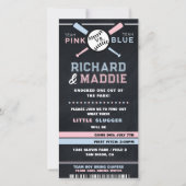 Honkbal Geslacht onthullen uitnodiging, blauw of r (Voorkant)