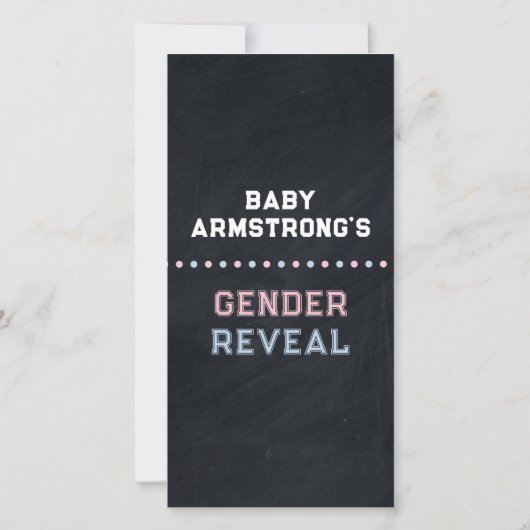 Honkbal Geslacht onthullen uitnodiging, blauw of r (Achterkant)