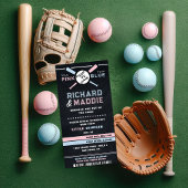 Honkbal Geslacht onthullen uitnodiging, blauw of r