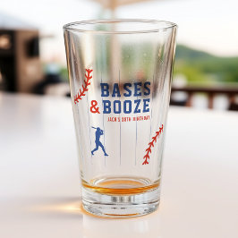 Honkbal gestreepte sporten verjaardagsfeestje glas