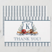 Honkbal gevouwen Dank u Opmerking Briefpapier (Voorkant / Achterkant)