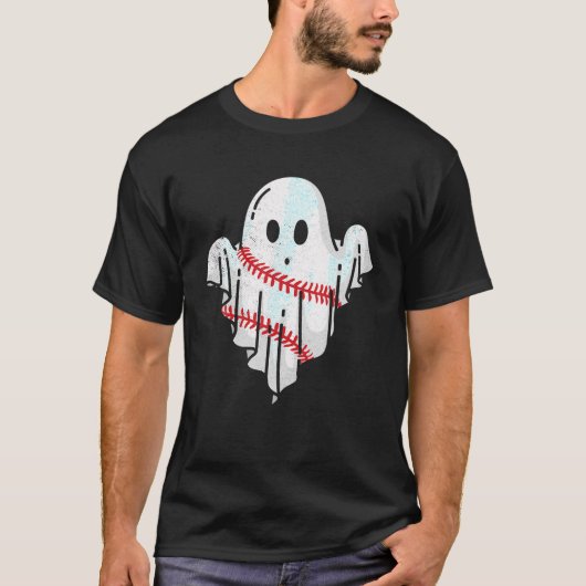Honkbal Ghost Boys Baseball Lover Retro Halloween T-shirt (Voorkant)