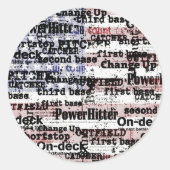 Honkbal Glorie | Vervagende Grunge Amerikaanse Vla Ronde Sticker (Voorkant)