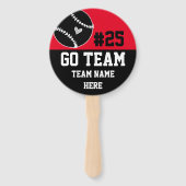 Honkbal Go Team Spirit Een foto Rode Hand Fan Handwaaier (Achterkant)