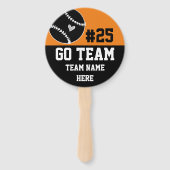 Honkbal Go Team Spirit Een foto Sinaasappel Handwaaier (Achterkant)