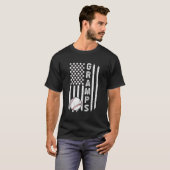 Honkbal Gramps Opa US Flag Honkballer GR T-shirt (Voorkant volledig)