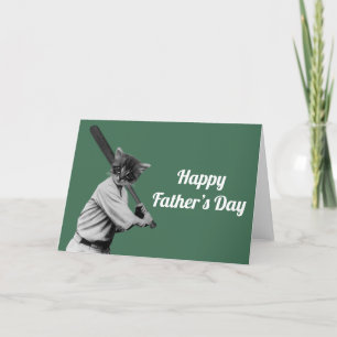 honkbal grappige kattendag feestdagen kaart
