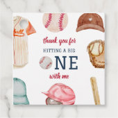 Honkbal Grote Een Jongen 1e Verjaardag Bedankjes Labels (Voorkant)
