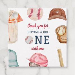 Honkbal Grote Een Jongen 1e Verjaardag Bedankjes Labels