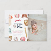 Honkbal Grote Een Jongen 1e Verjaardag Bedankkaart (Voorkant)