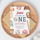 Honkbal Grote Een Jongen 1e Verjaardag Kaart