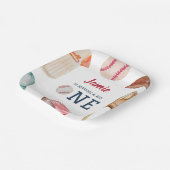 Honkbal Grote Een Jongen 1e Verjaardag Papieren Bordje (Gebogen)