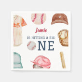 Honkbal Grote Een Jongen 1e Verjaardag Servet (Voorkant)