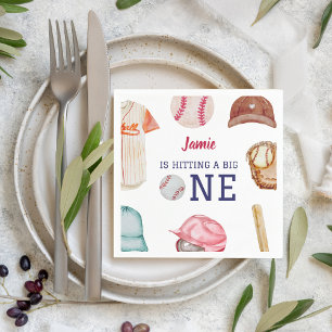 Honkbal Grote Een Jongen 1e Verjaardag Servet