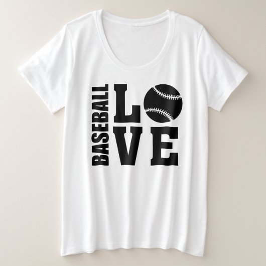 Honkbal Grote Maat T-shirt (Design voorkant)