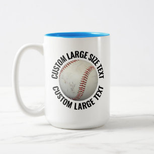 Honkbal & Grote tekst LICHTBLAUW 435 gram Custom Tweekleurige Koffiemok