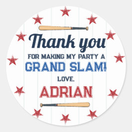 Honkbal gunst eerste verjaardag Waterverf Ronde Sticker