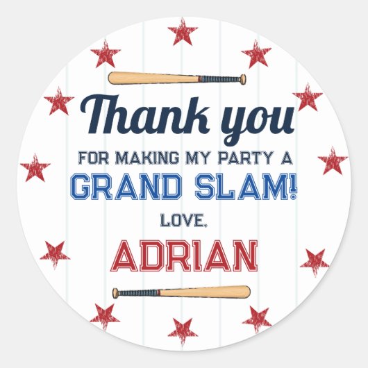 Honkbal gunst eerste verjaardag Waterverf Ronde Sticker (Voorkant)