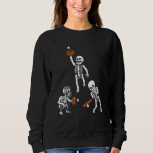 Honkbal Halloween Skeletten Slager Vanger Jongens  Trui