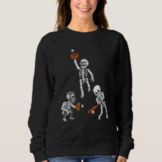 Honkbal Halloween Skeletten Slager Vanger Jongens  Trui