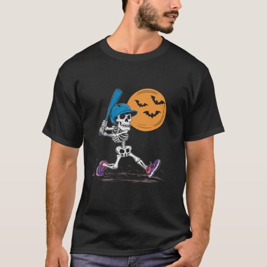 Honkbal Halloween Spooky Catcher Pitcher Trick or T-shirt (Voorkant)