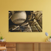 Honkbal, handschoen en George Will Quote Canvas Afdruk (Insitu (Woonkamer))