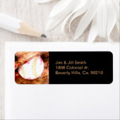 Honkbal & Handschoen Grunge Stijl Etiket (Insitu)