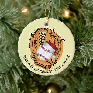 Honkbal, handschoen, slaghouten Kerstmis Keramisch Ornament