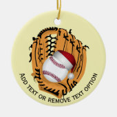 Honkbal, handschoen, slaghouten Kerstmis Keramisch Ornament (Voorkant)