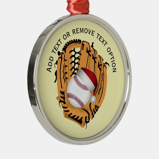 Honkbal, Handschoen, Vleermuizen Kerstmis Metalen Ornament (Rechts)