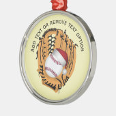 Honkbal, Handschoen, Vleermuizen Kerstmis Metalen Ornament (Links)