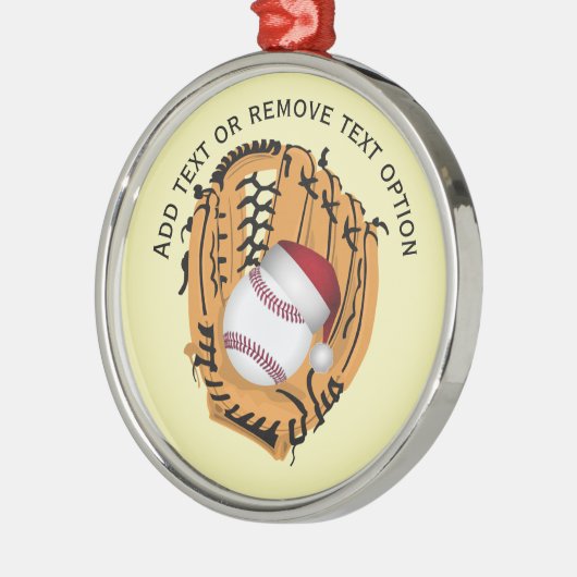 Honkbal, Handschoen, Vleermuizen Kerstmis Metalen Ornament (Links)