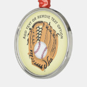 Honkbal, Handschoen, Vleermuizen Kerstmis Metalen Ornament (Links)