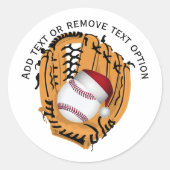 Honkbal, Handschoen, Vleermuizen Kerstmis Ronde Sticker (Voorkant)