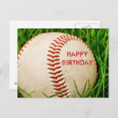 Honkbal Happy Birthday Briefkaart (Voorkant / Achterkant)