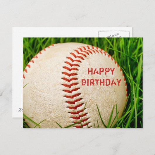 Honkbal Happy Birthday Briefkaart (Voorkant / Achterkant)