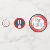 Honkbal Happy Birthday Confetti (Achterkanten)