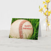 Honkbal Happy Birthday Kaart (Gele Bloem)