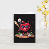Honkbal Hart Grappige Valentijnsdag Ontwerp Honkba Kaart (Gele Bloem)