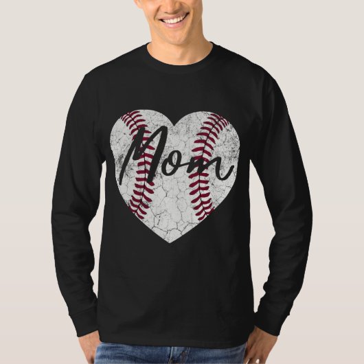 Honkbal Hart Moeder Vrouwen Softbal Vrouw Moeder's T-shirt (Voorkant)
