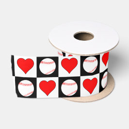 Honkbal Hart Patroon Verjaardag Party Decor Satijnen Lint