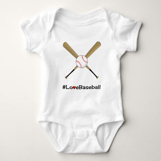 Honkbal hashtag slogan sport romper (Voorkant)