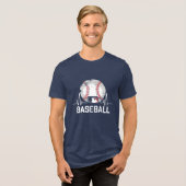 Honkbal Heartbeat T-shirt – Modern Distressed (Voorkant volledig)